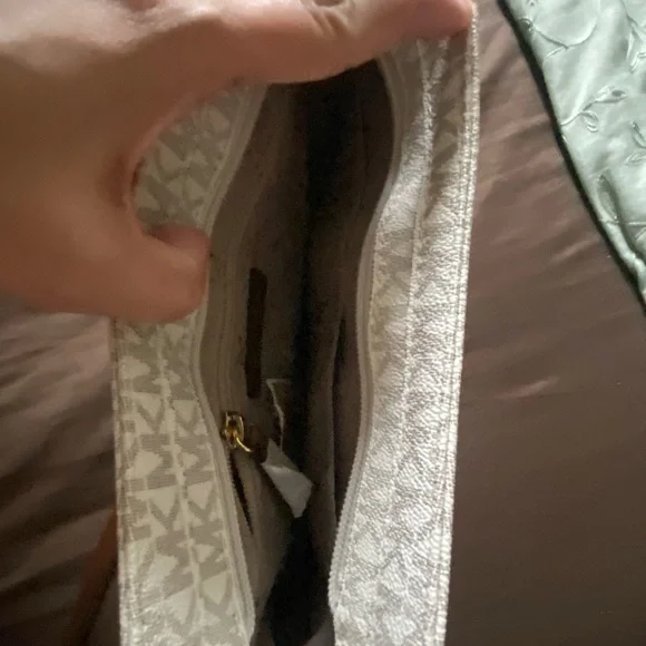 Michael Kors Beige Logo Crossbody Bag with Brown Strap - Picture 10 of 10